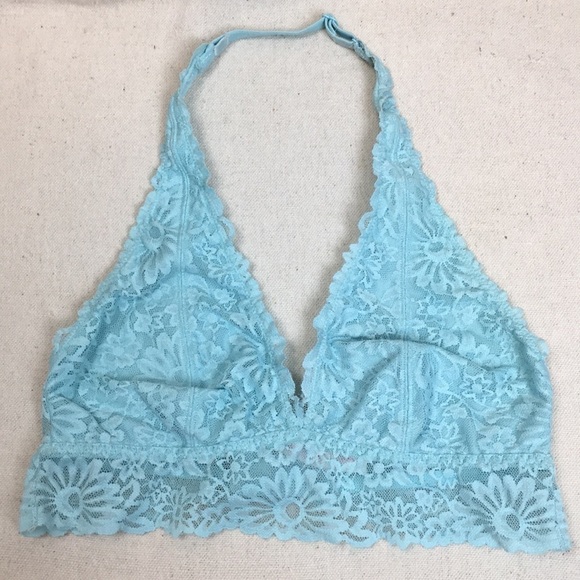Victoria’s Secret Blue lace Halter Bralette - Picture 1 of 9
